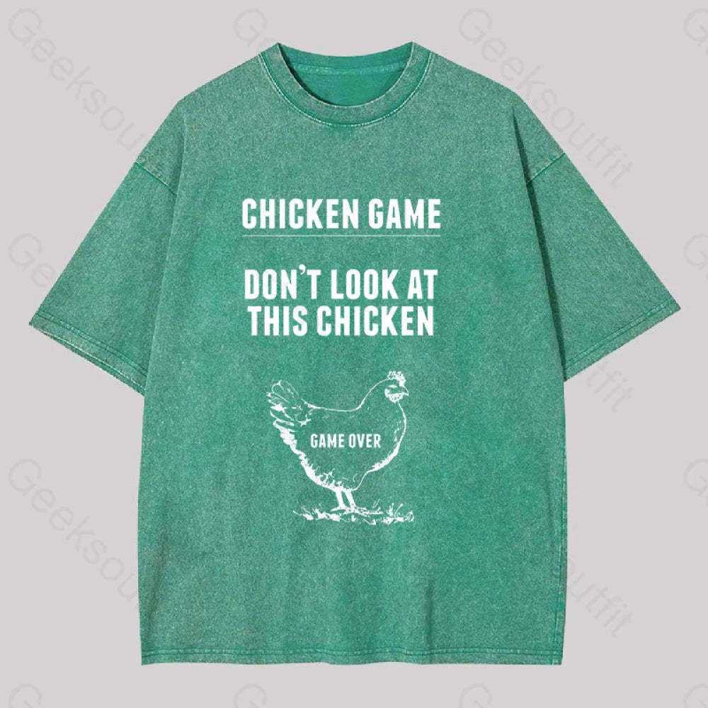 Chicken Game Washed T-Shirt Grass Green / S