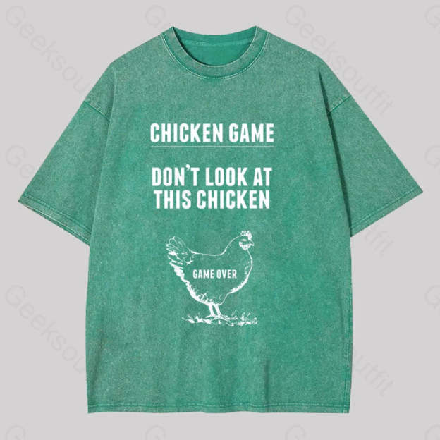 Chicken Game Washed T-Shirt Grass Green / S