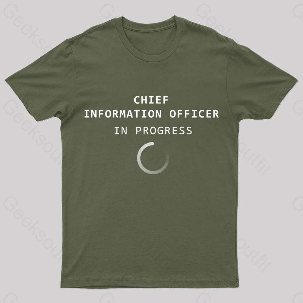 Chief Information Officer Geek T-Shirt Army Green / S