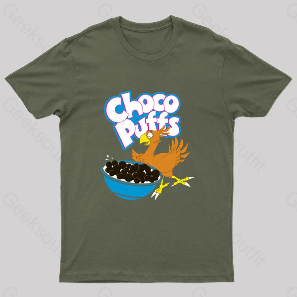 Choco Puffs Geek T-Shirt Army Green / S
