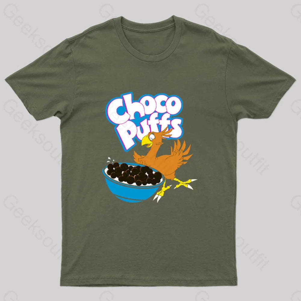 Choco Puffs Geek T-Shirt Army Green / S