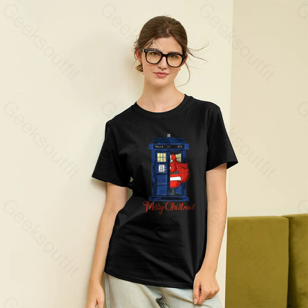 Christmas 1822 - Nicholas Visit The Blue Police Box 2 Geek T-Shirt