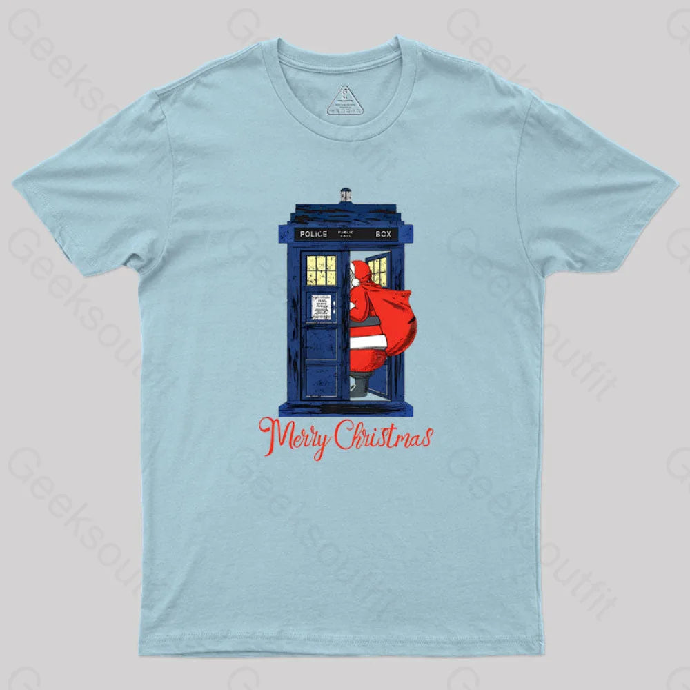 Christmas 1822 - Nicholas Visit The Blue Police Box 2 Geek T-Shirt Light / S