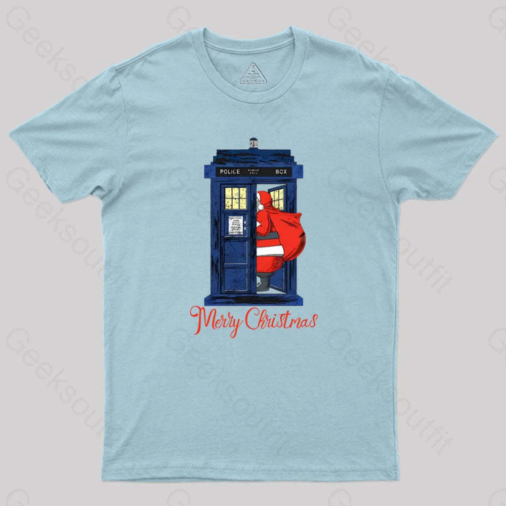 Christmas 1822 - Nicholas Visit The Blue Police Box 2 Geek T-Shirt Light / S