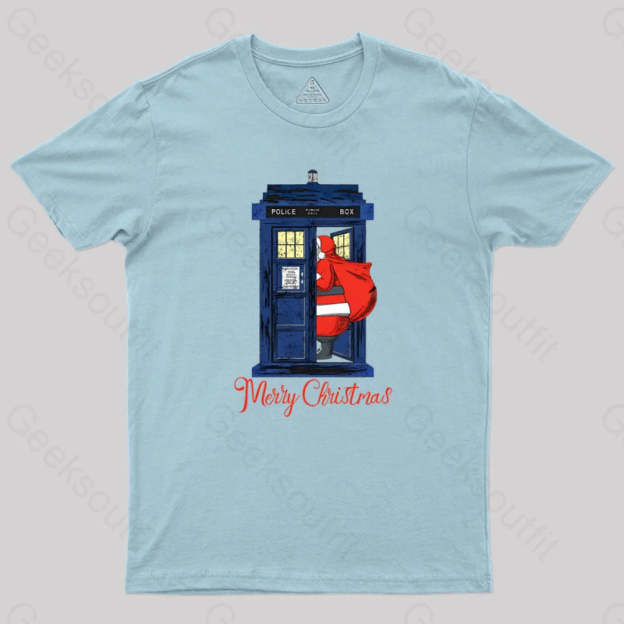Christmas 1822 - Nicholas Visit The Blue Police Box 2 Geek T-Shirt Light / S