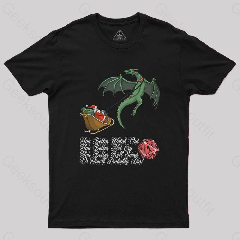 Christmas D20 Lover T-Shirt Black / S