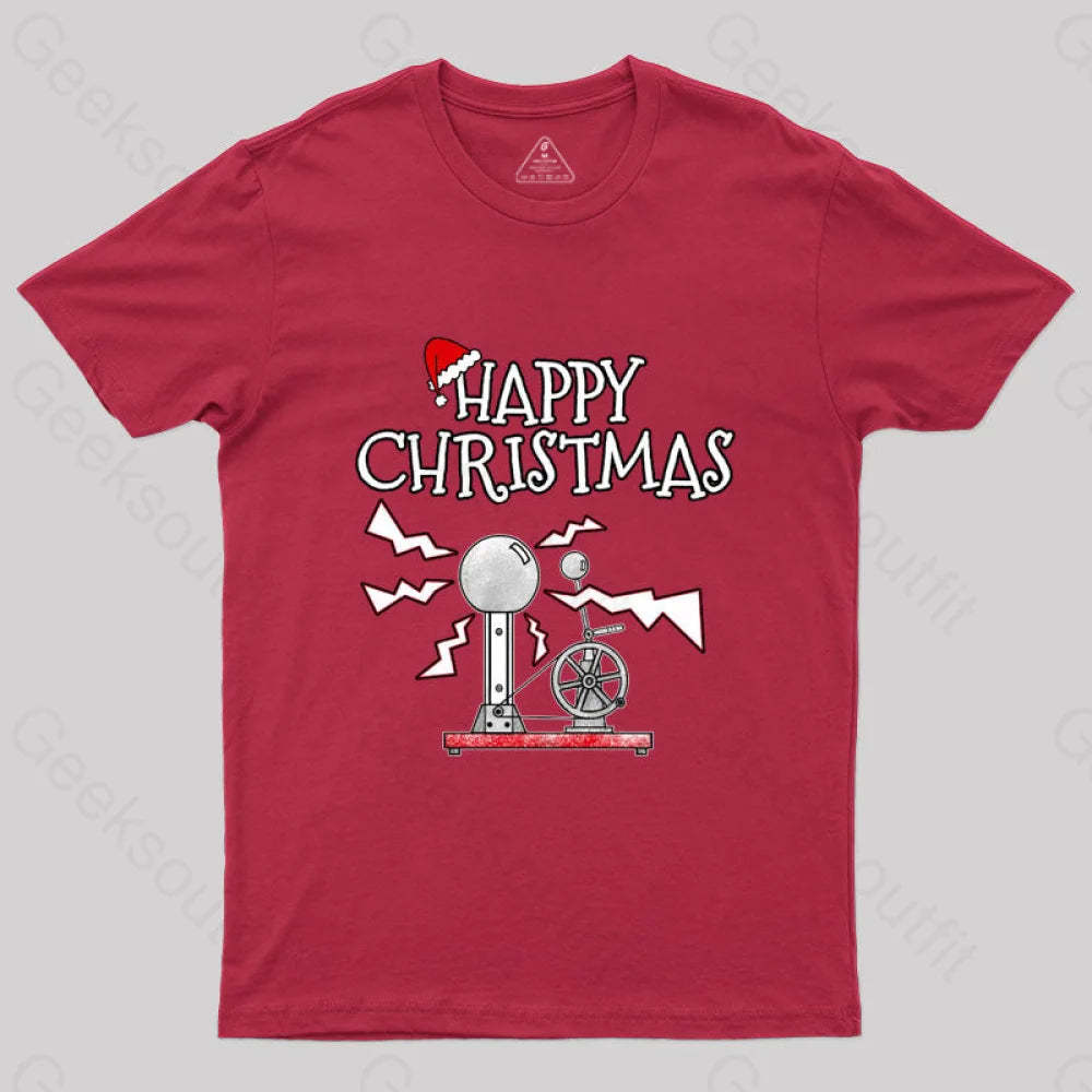 Christmas Physics Science T-Shirt Red / S