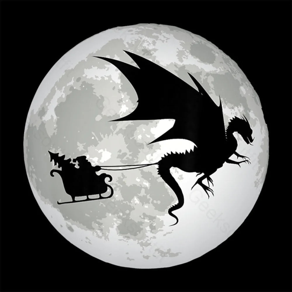 Christmas Santa Claus Moon Shadow T-Shirt