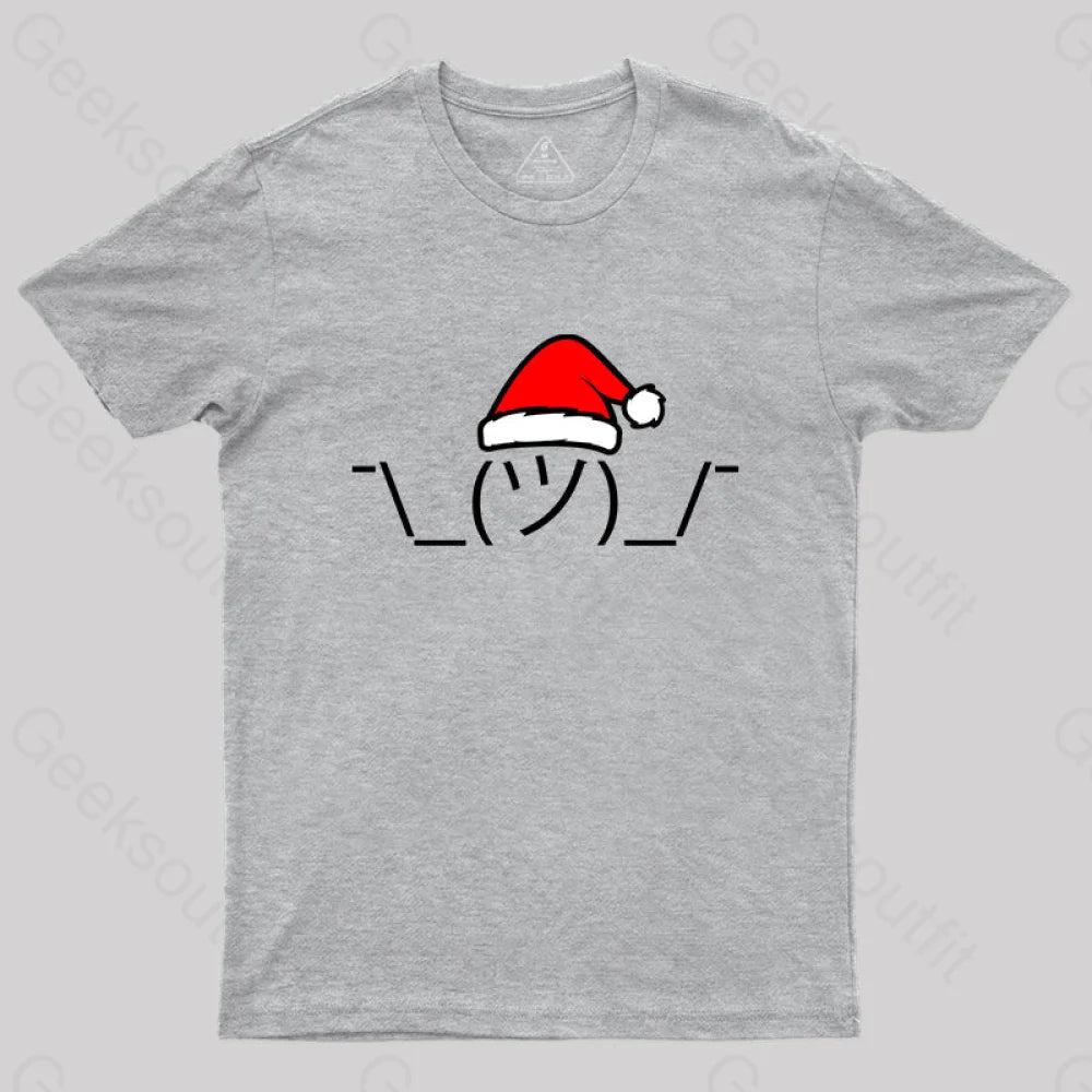 Christmas Shrug T-Shirt Grey / S