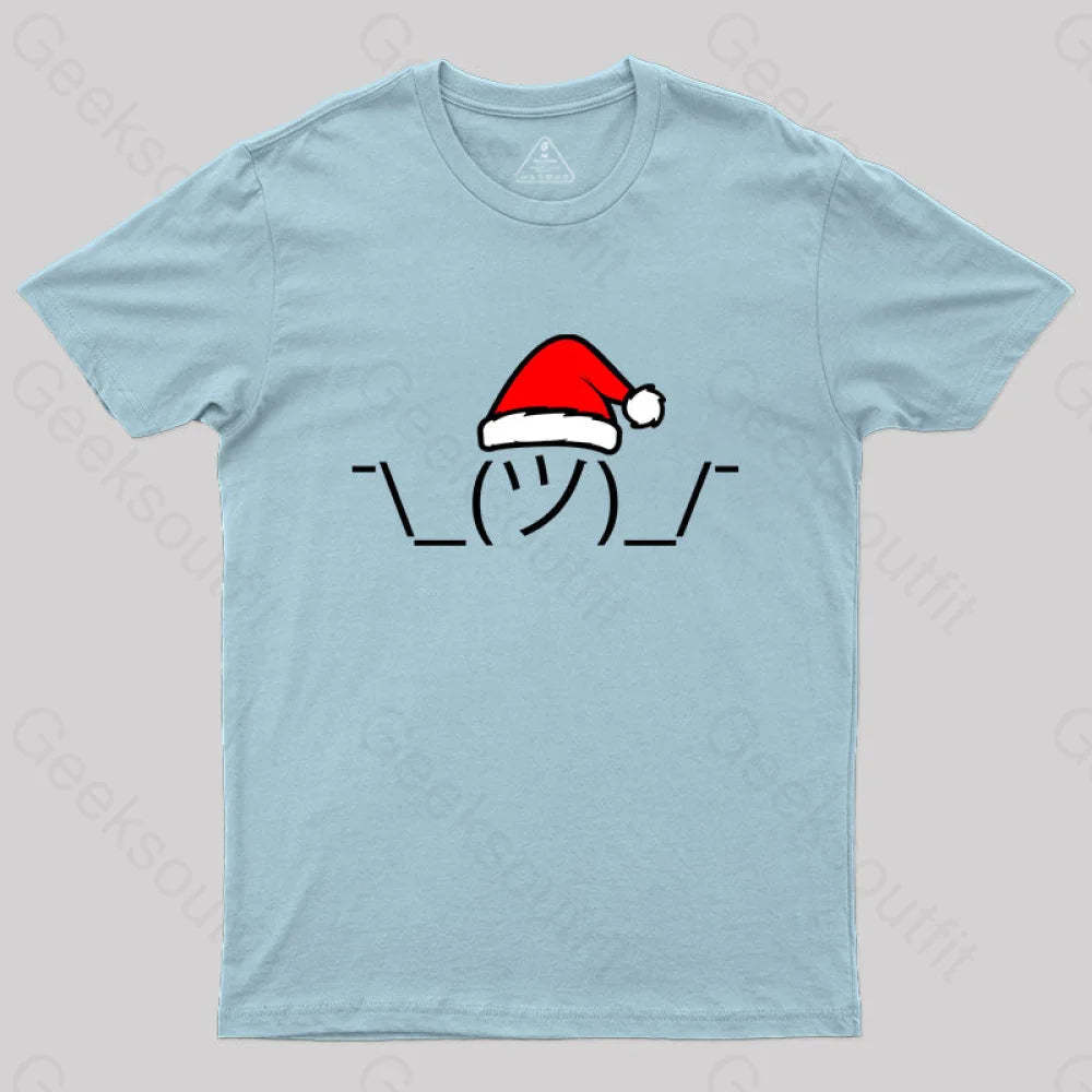Christmas Shrug T-Shirt Light Blue / S
