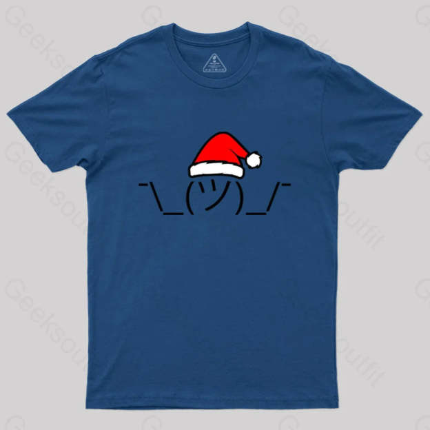 Christmas Shrug T-Shirt Navy / S