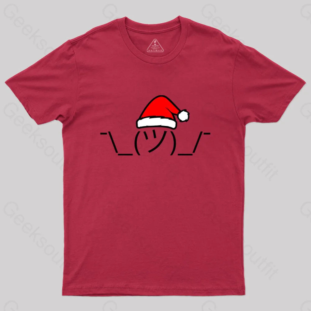 Christmas Shrug T-Shirt Red / S