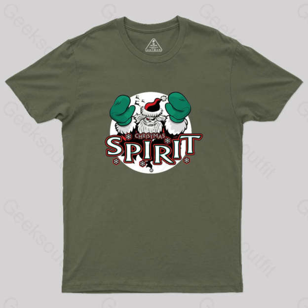 Christmas Spirit Geek T-Shirt Army Green / S