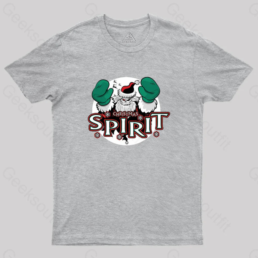 Christmas Spirit Geek T-Shirt Grey / S