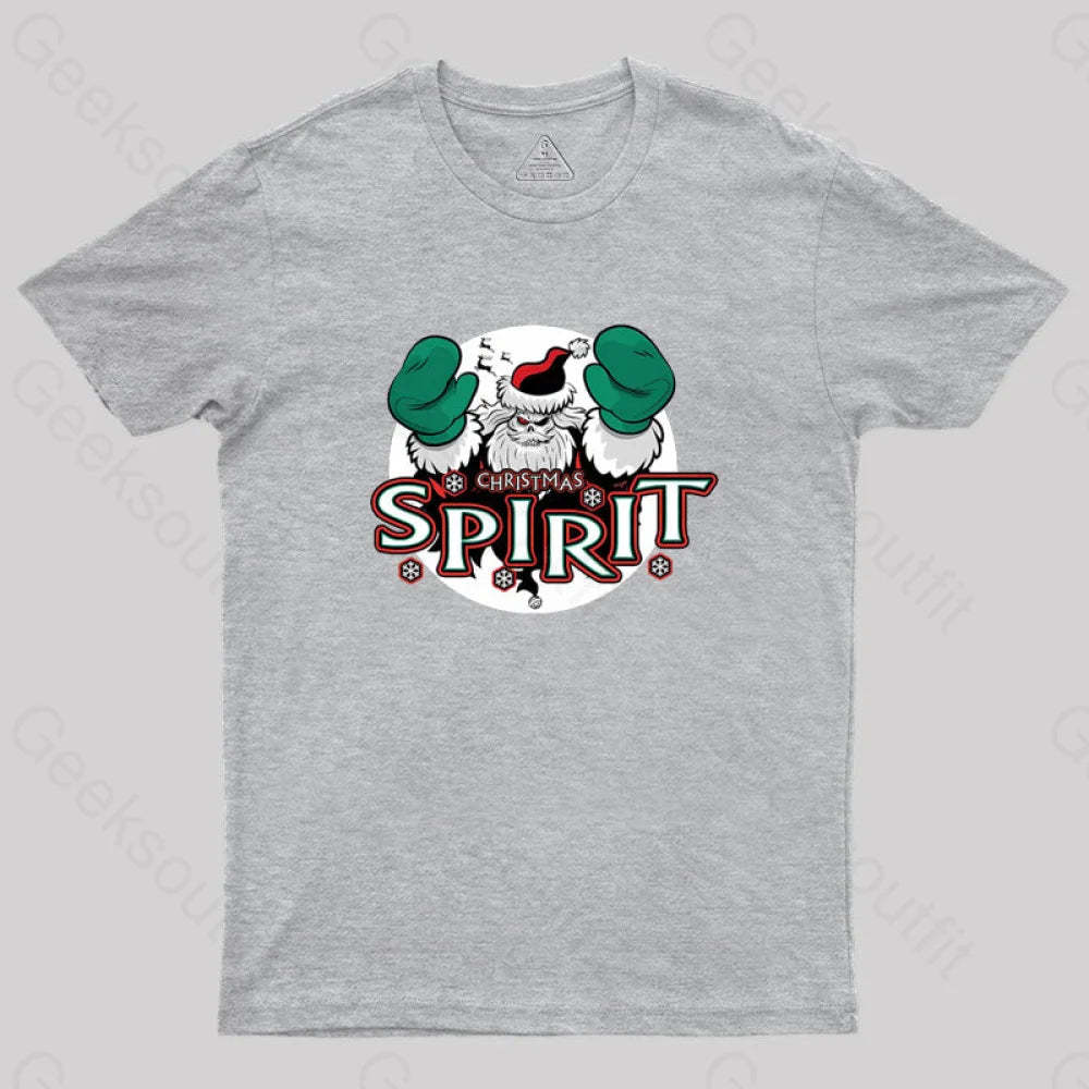 Christmas Spirit Geek T-Shirt Grey / S