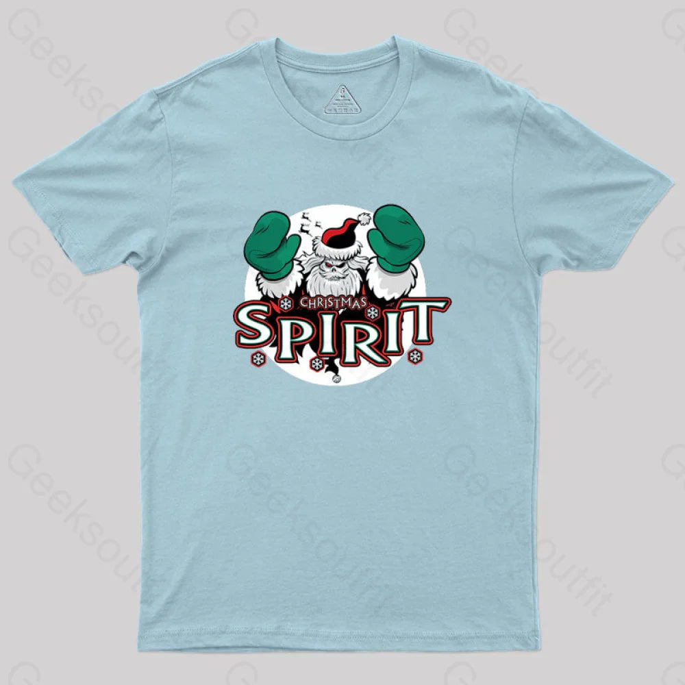 Christmas Spirit Geek T-Shirt Light Blue / S