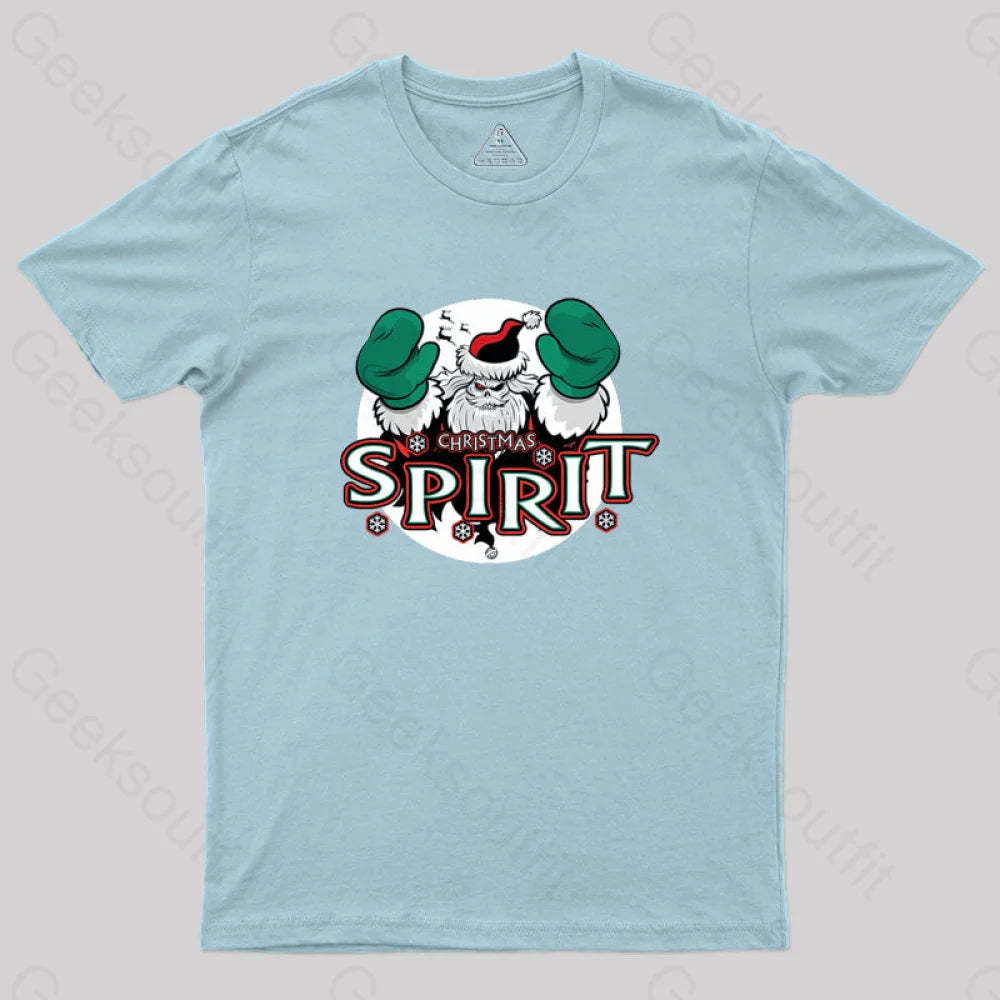 Christmas Spirit Geek T-Shirt Light Blue / S