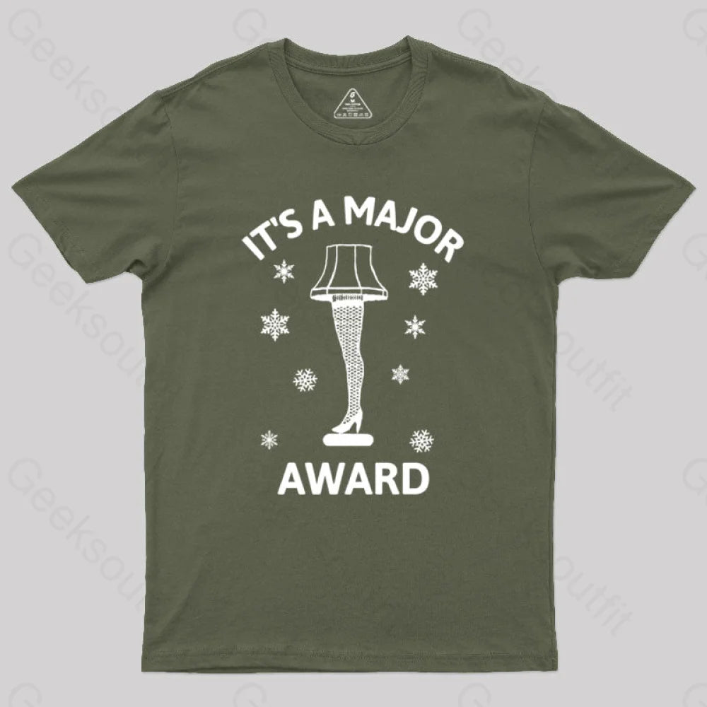 Christmas Story Leg Lamp Geek T-Shirt Army Green / S