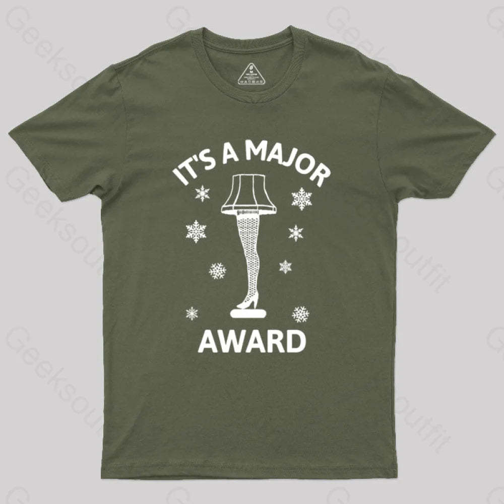 Christmas Story Leg Lamp Geek T-Shirt Army Green / S