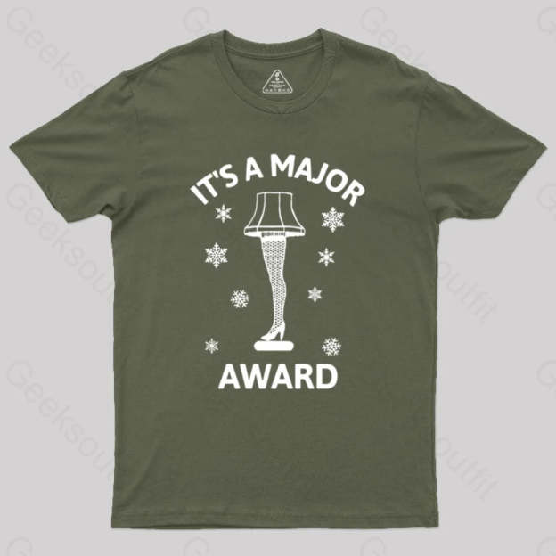Christmas Story Leg Lamp Geek T-Shirt Army Green / S