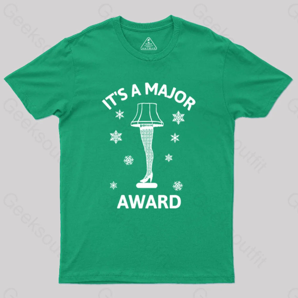 Christmas Story Leg Lamp Geek T-Shirt Green / S