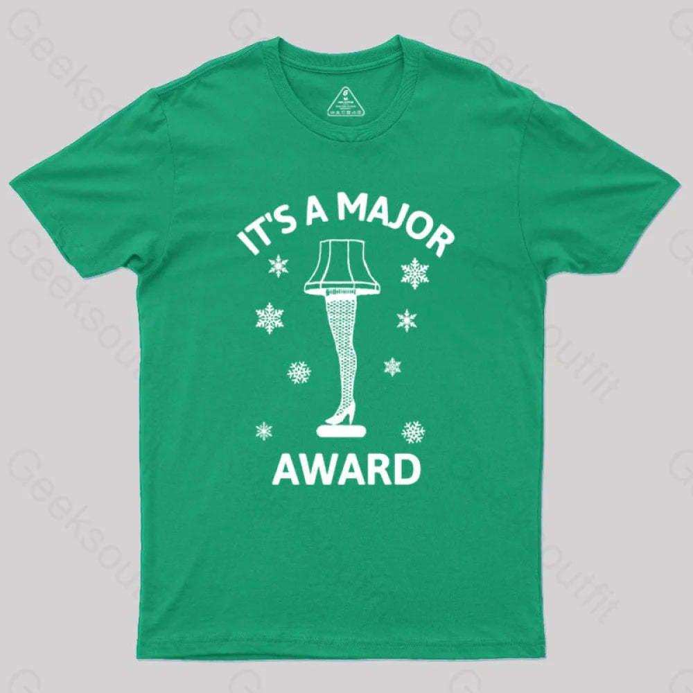 Christmas Story Leg Lamp Geek T-Shirt Green / S
