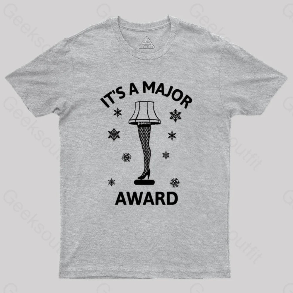 Christmas Story Leg Lamp Geek T-Shirt Grey / S