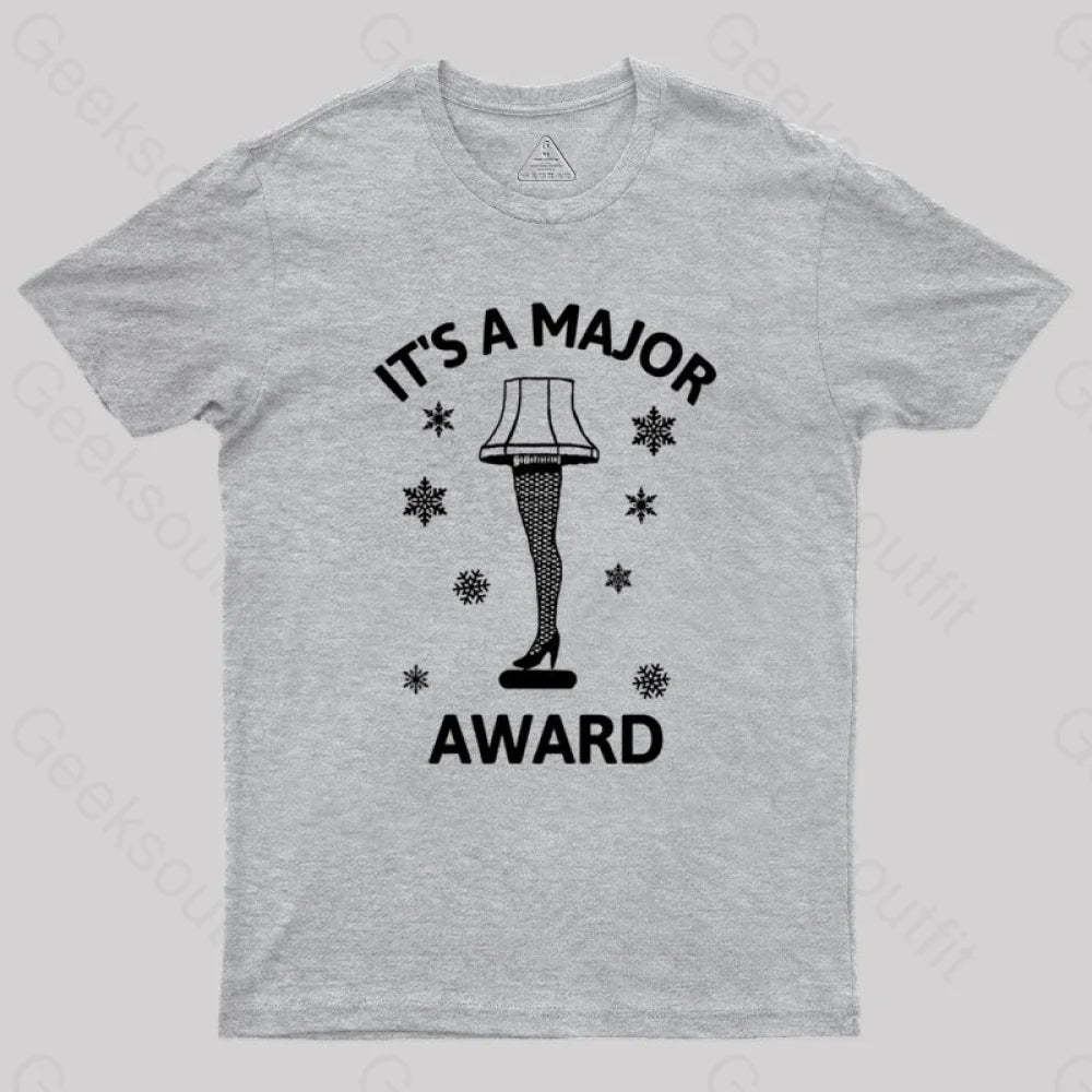 Christmas Story Leg Lamp Geek T-Shirt Grey / S