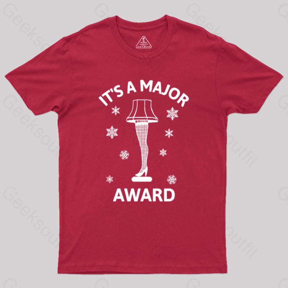 Christmas Story Leg Lamp Geek T-Shirt Red / S