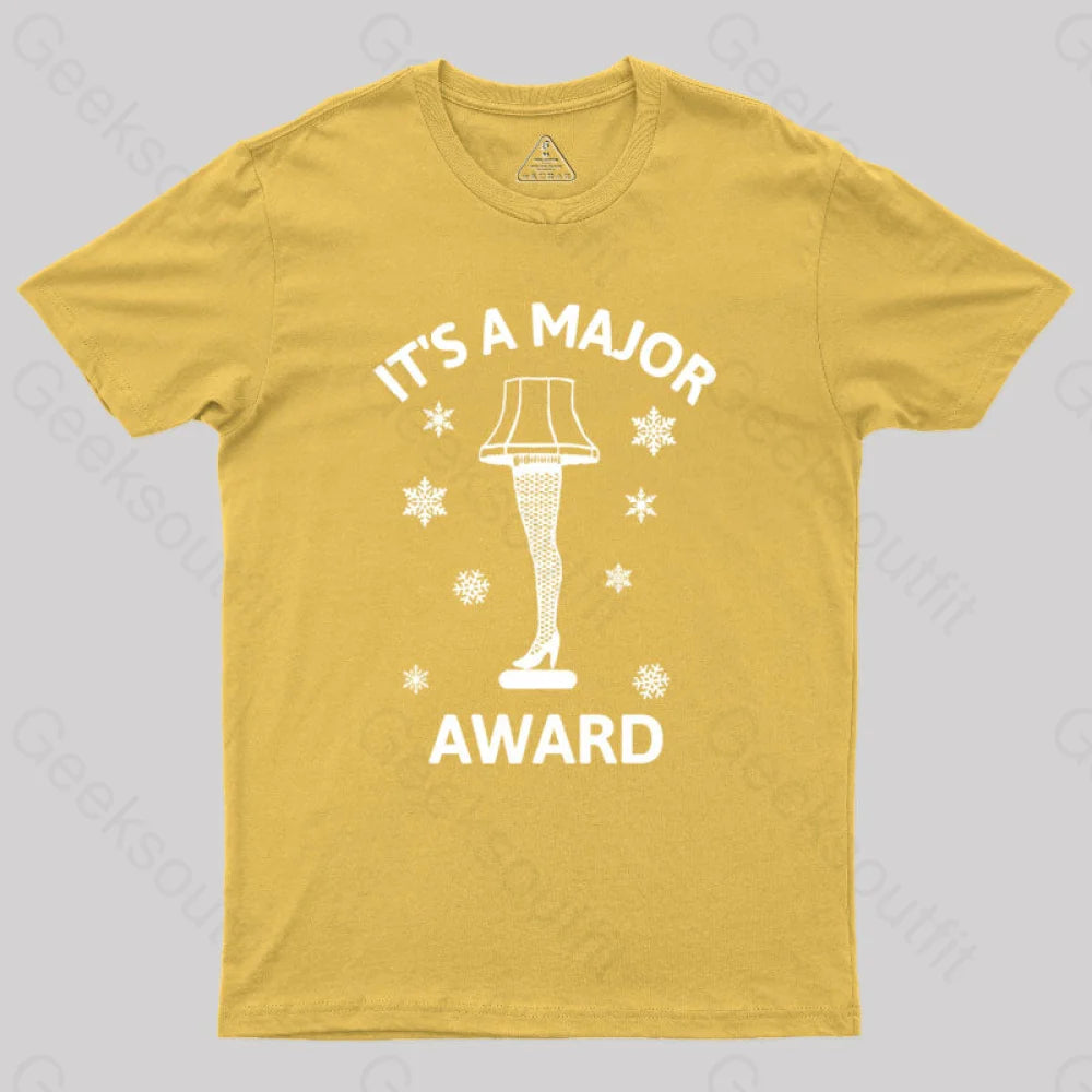 Christmas Story Leg Lamp Geek T-Shirt Yellow / S
