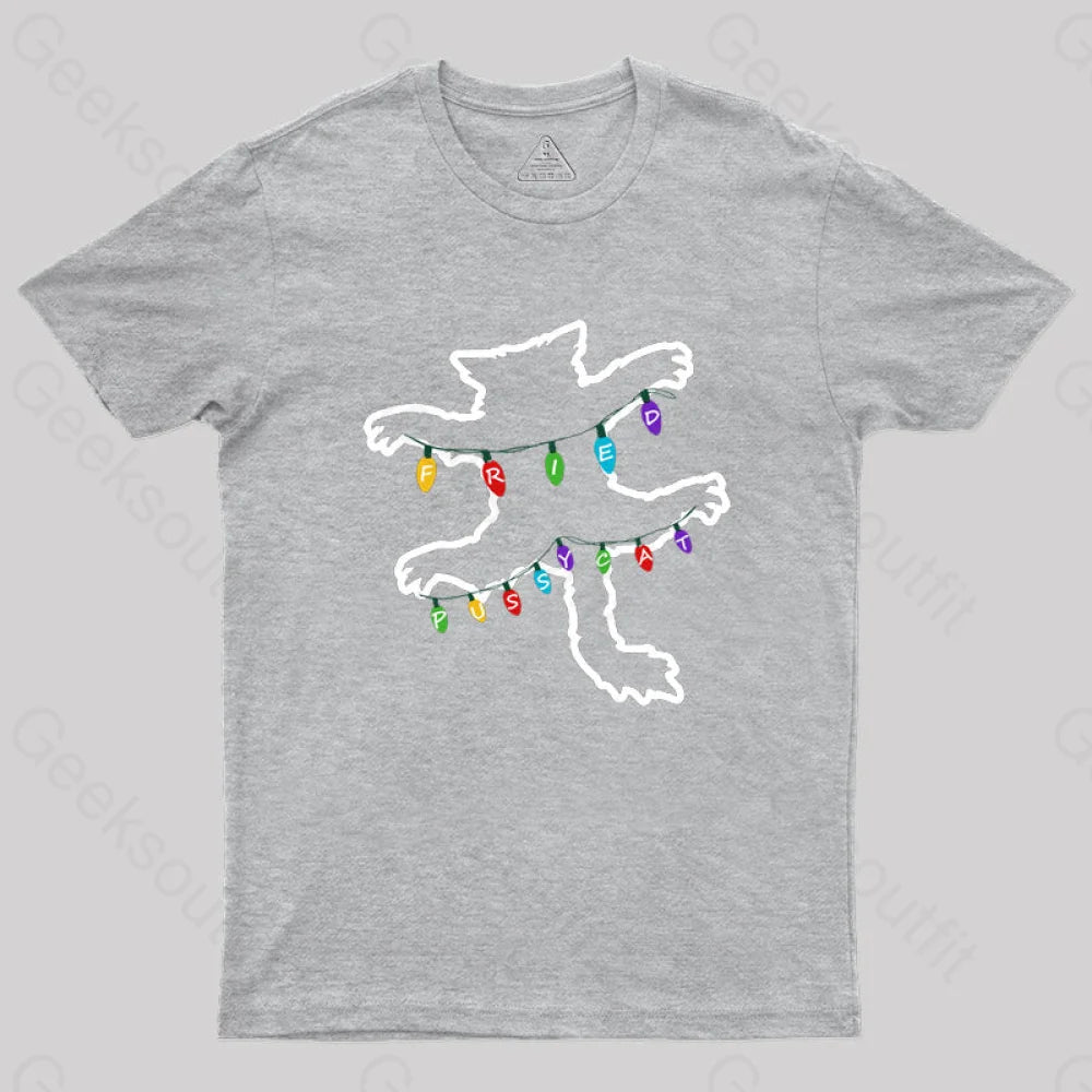 Christmas Vacation Fried Pussycat Geek T-Shirt Grey / S