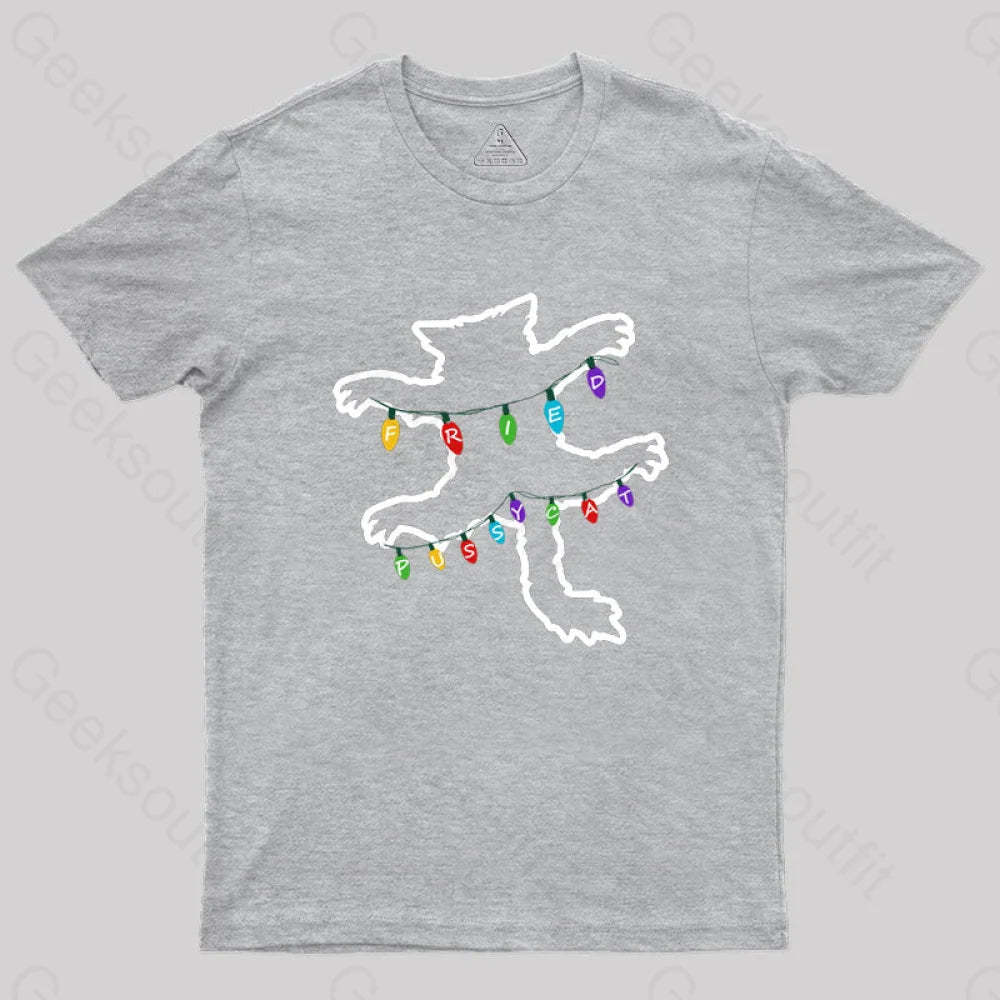 Christmas Vacation Fried Pussycat Geek T-Shirt Grey / S