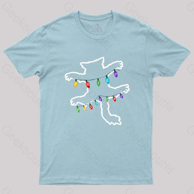 Christmas Vacation Fried Pussycat Geek T-Shirt Light Blue / S