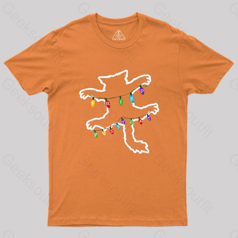 Christmas Vacation Fried Pussycat Geek T-Shirt Orange / S