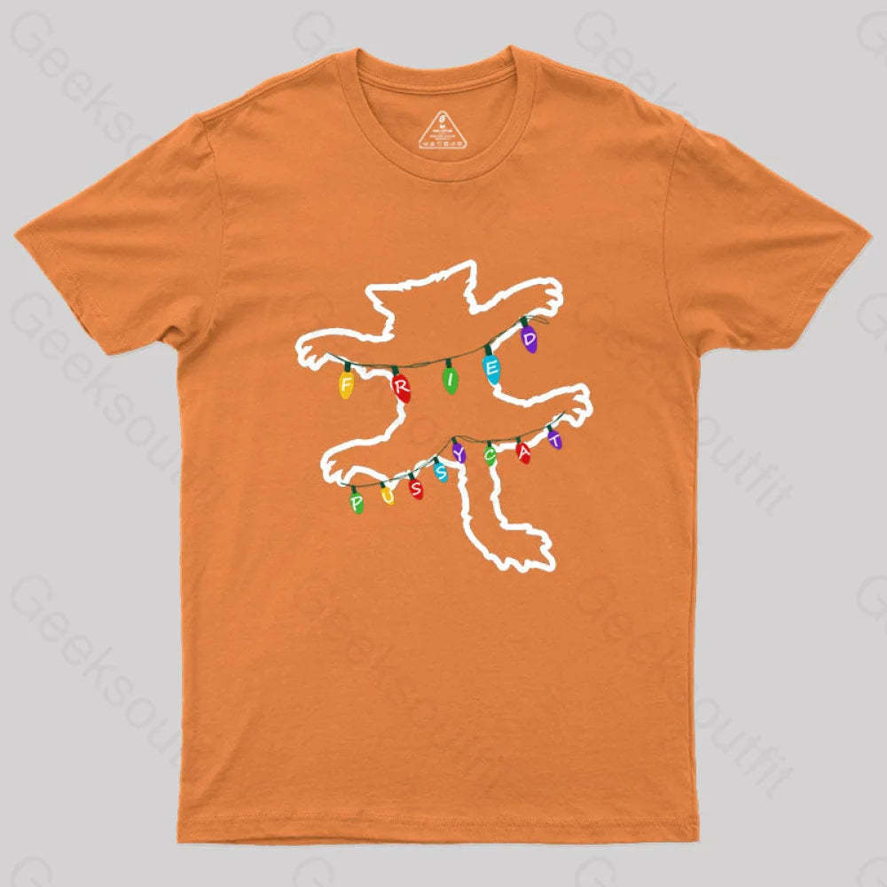 Christmas Vacation Fried Pussycat Geek T-Shirt Orange / S