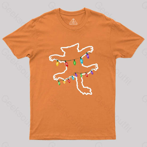 Christmas Vacation Fried Pussycat Geek T-Shirt Orange / S