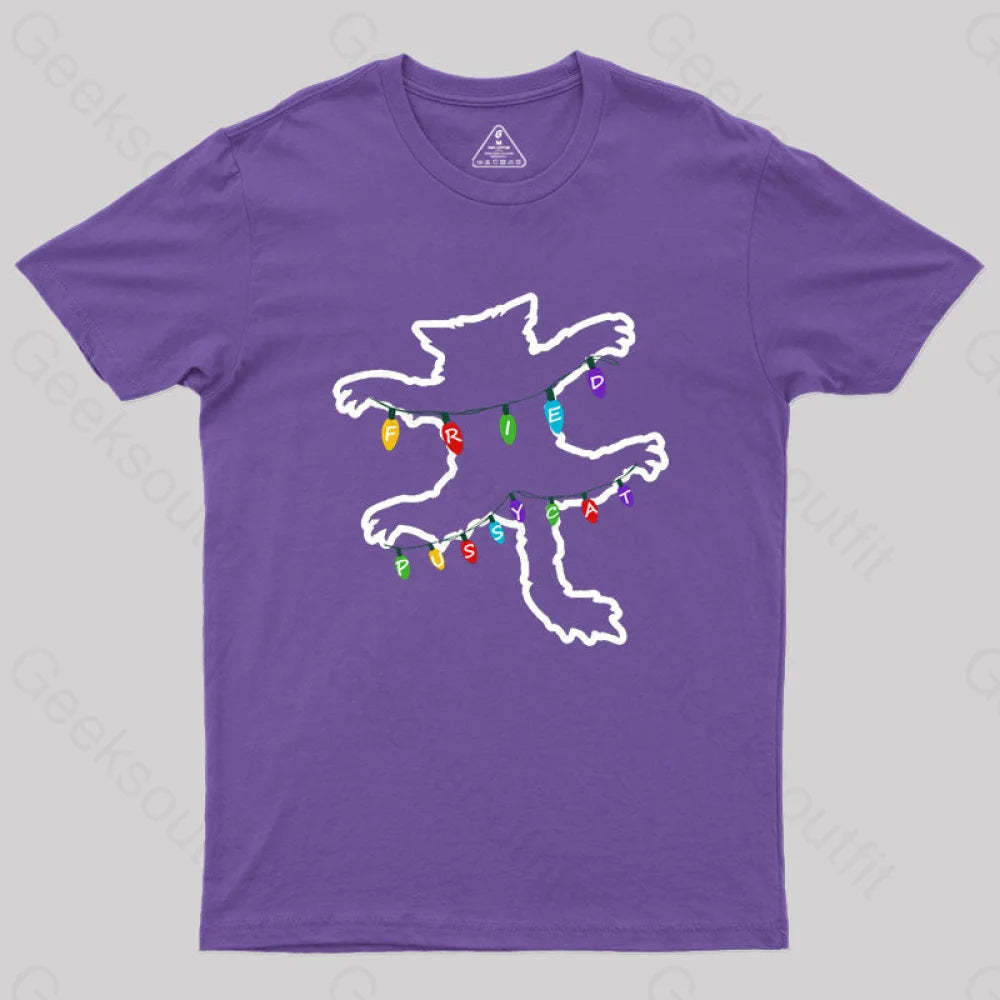 Christmas Vacation Fried Pussycat Geek T-Shirt Purple / S