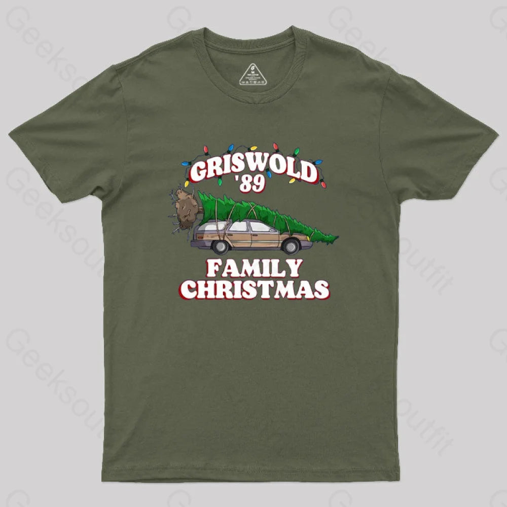 Christmas Vacation National Lampoons Geek T-Shirt Army Green / S