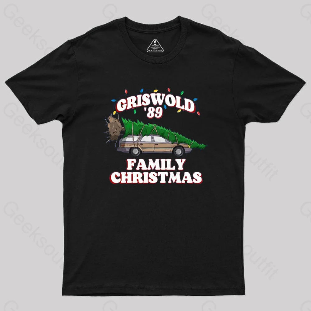 Christmas Vacation National Lampoons Geek T-Shirt Black / S