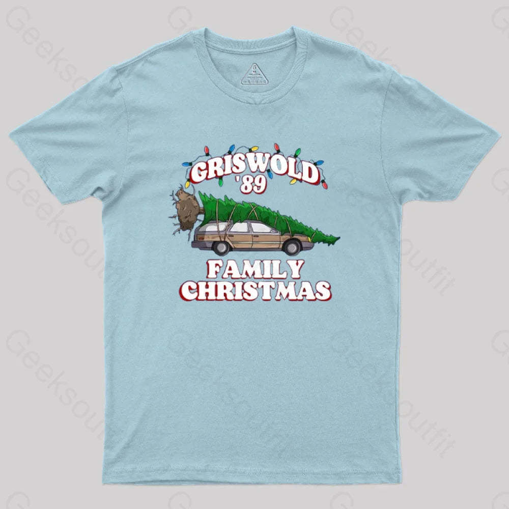 Christmas Vacation National Lampoons Geek T-Shirt Light Blue / S