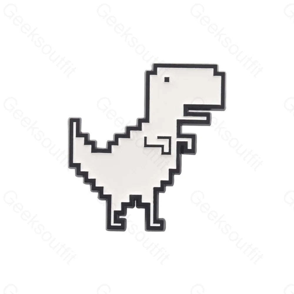 Chrome T-rex Enamel Pins - Geeksoutfit