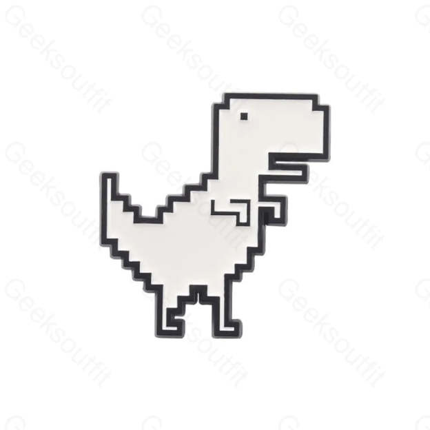 Chrome T-rex Enamel Pins - Geeksoutfit