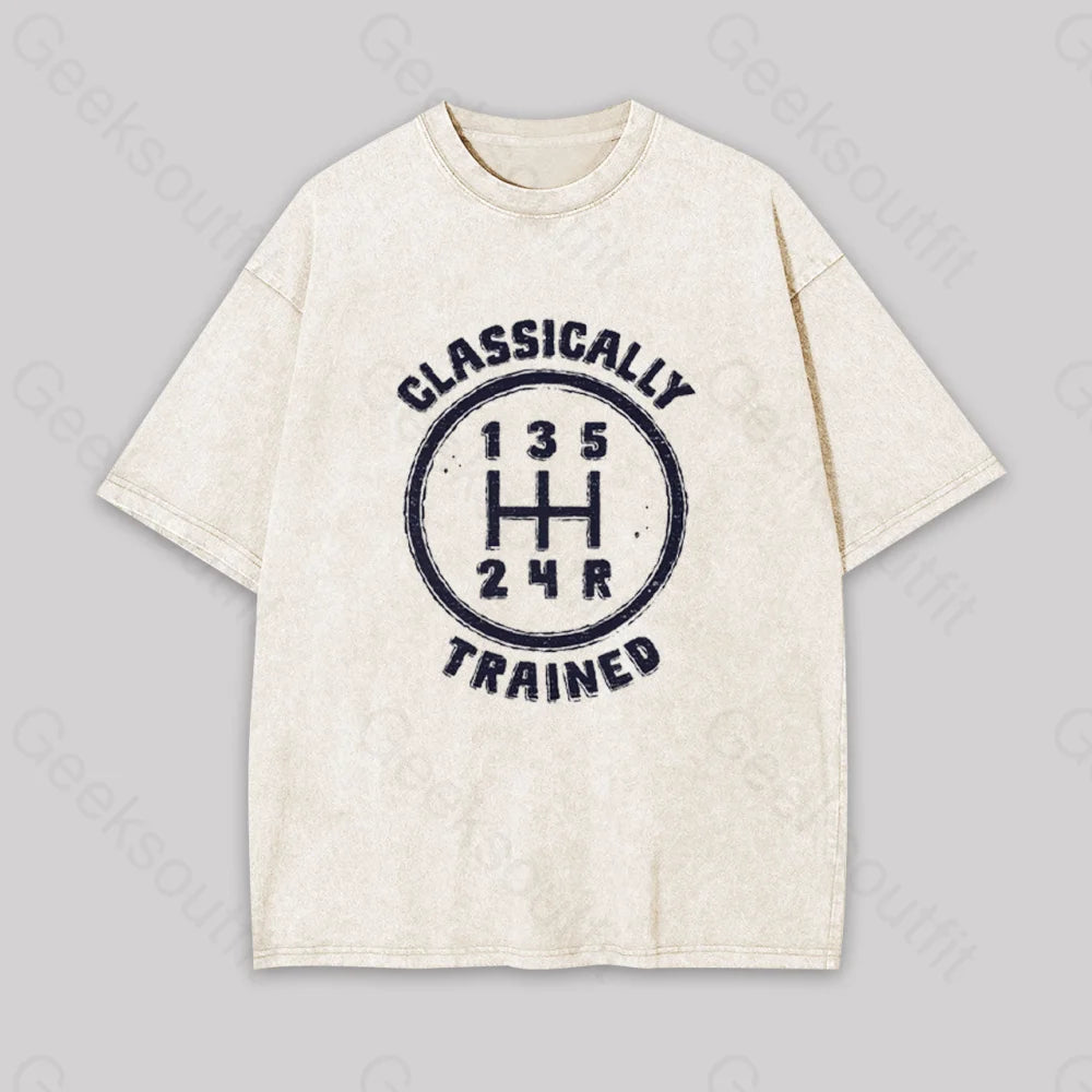 Classically Trained Geek Washed T-Shirt Apricot / S