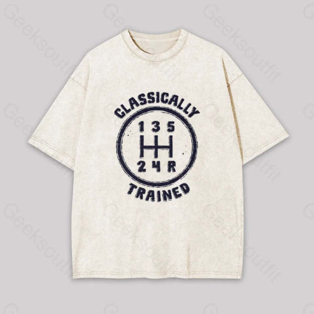 Classically Trained Geek Washed T-Shirt Apricot / S