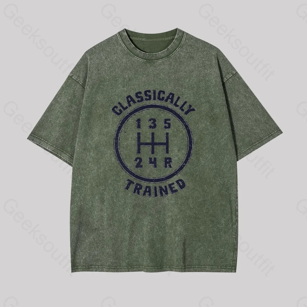 Classically Trained Geek Washed T-Shirt Armygreen / S