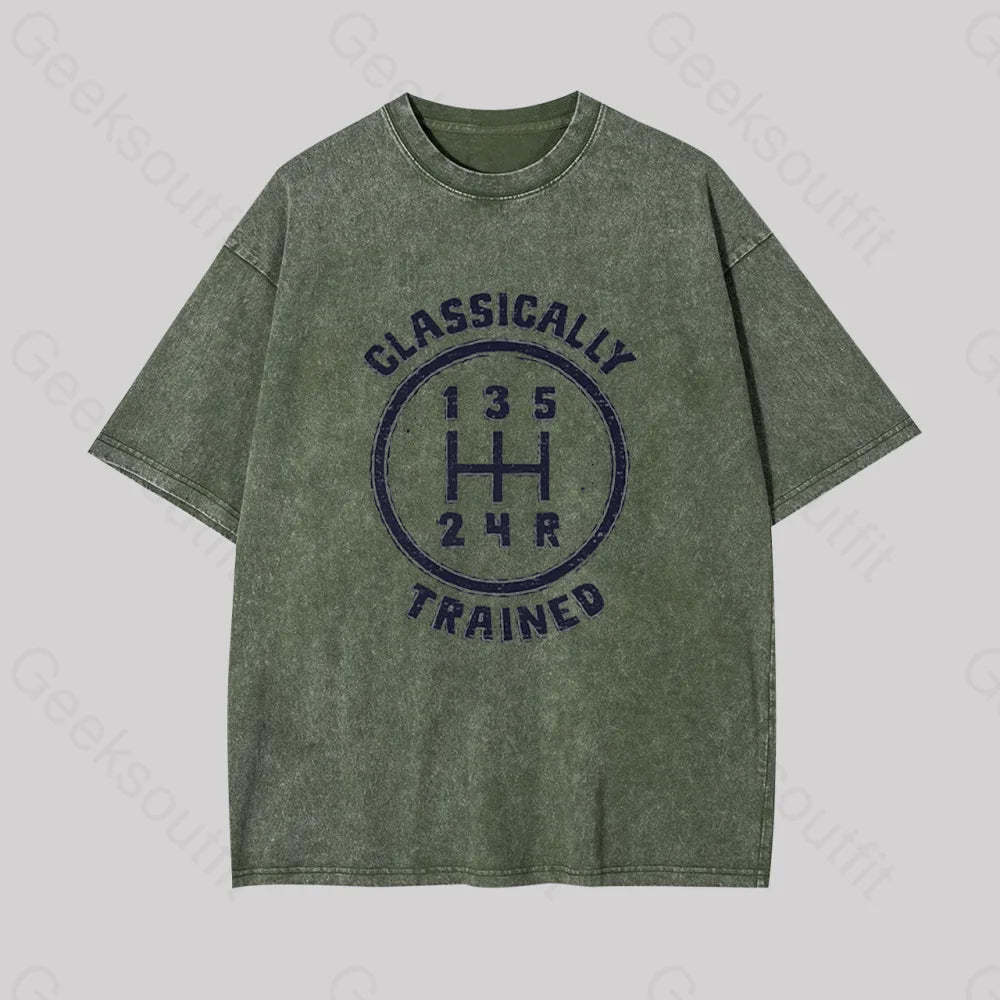 Classically Trained Geek Washed T-Shirt Armygreen / S