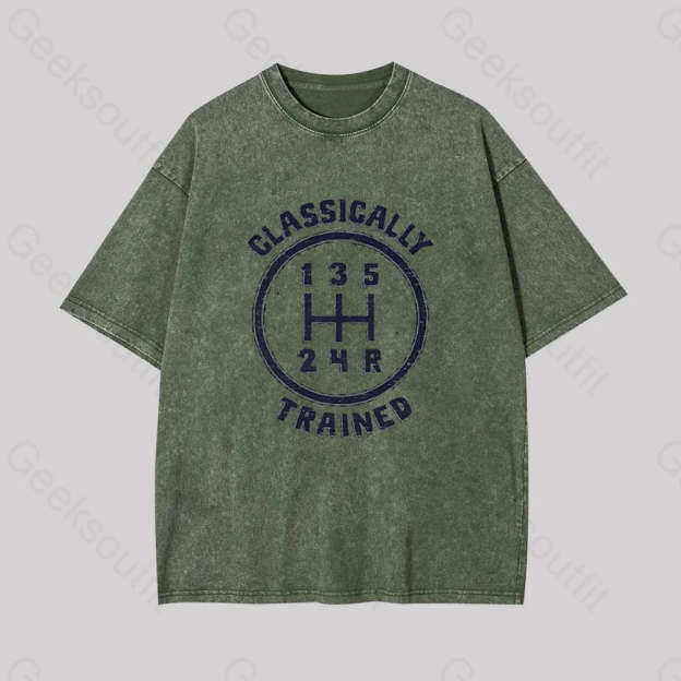 Classically Trained Geek Washed T-Shirt Armygreen / S