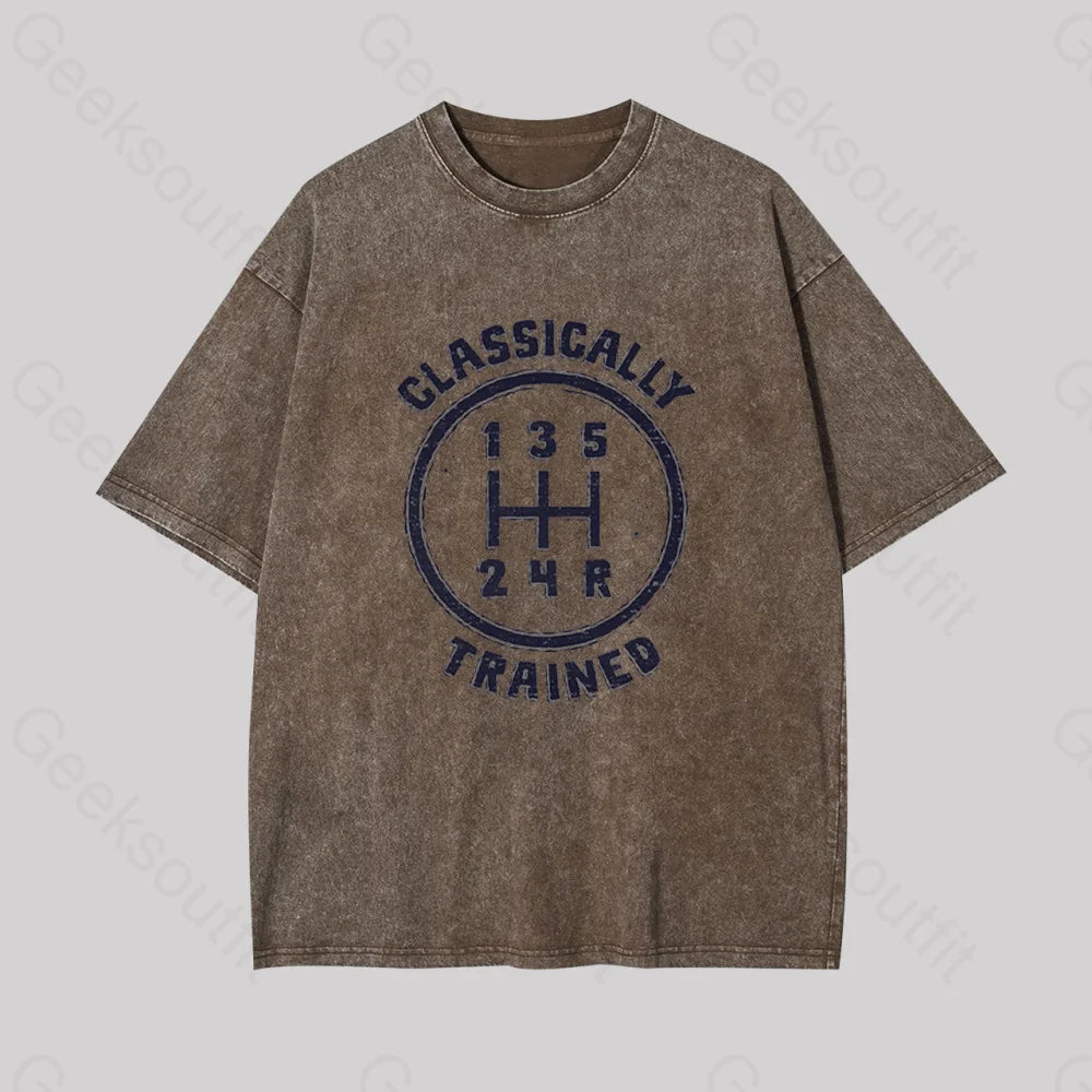 Classically Trained Geek Washed T-Shirt Coffee / S