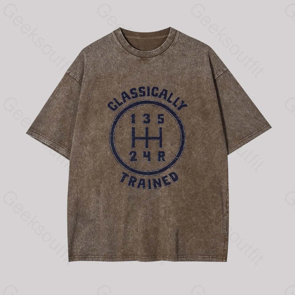 Classically Trained Geek Washed T-Shirt Coffee / S