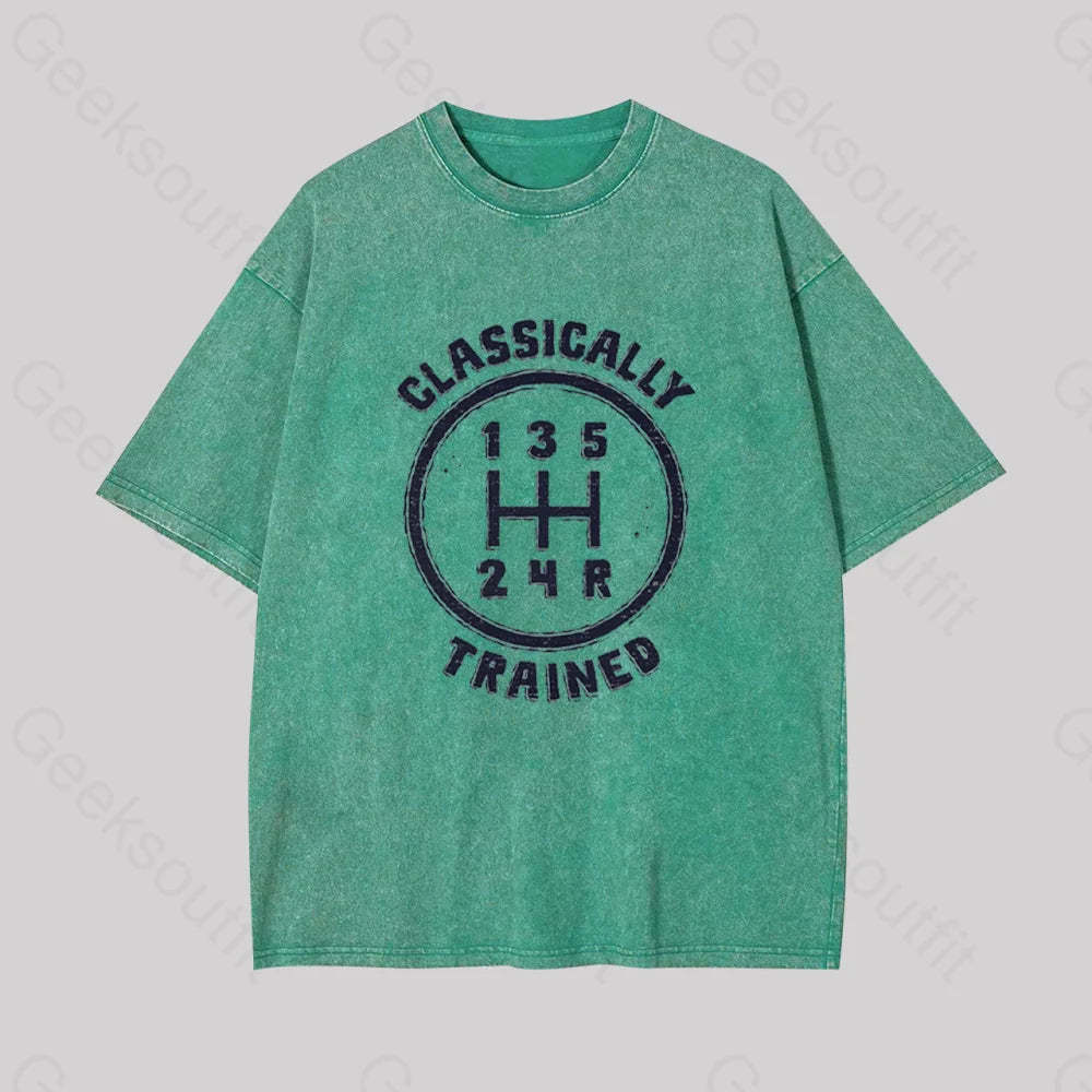 Classically Trained Geek Washed T-Shirt Grass Green / S